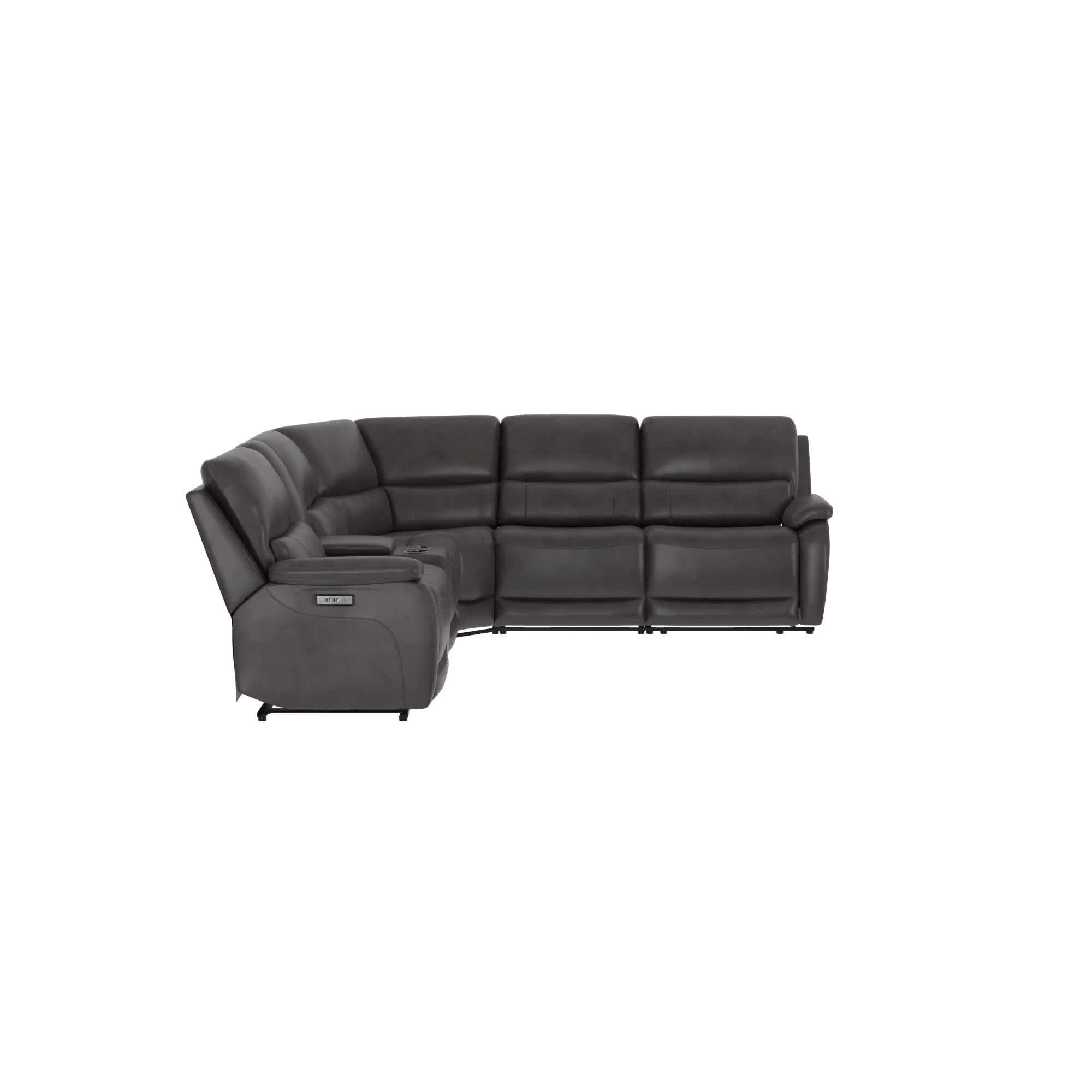 Wylder Leather Power Reclining Sectional with Power Headrests